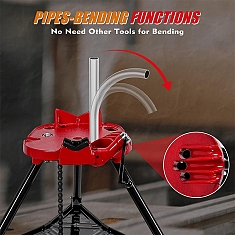 Использование универсальных складных трубных верстаков-треног с цепными тисками Remmers Tristand 1/8-6